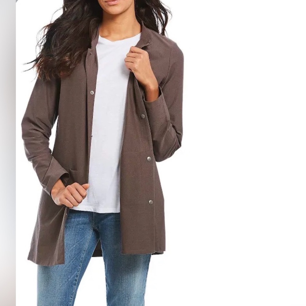 Eileen Fisher Longline Snap-Front Coatigan​